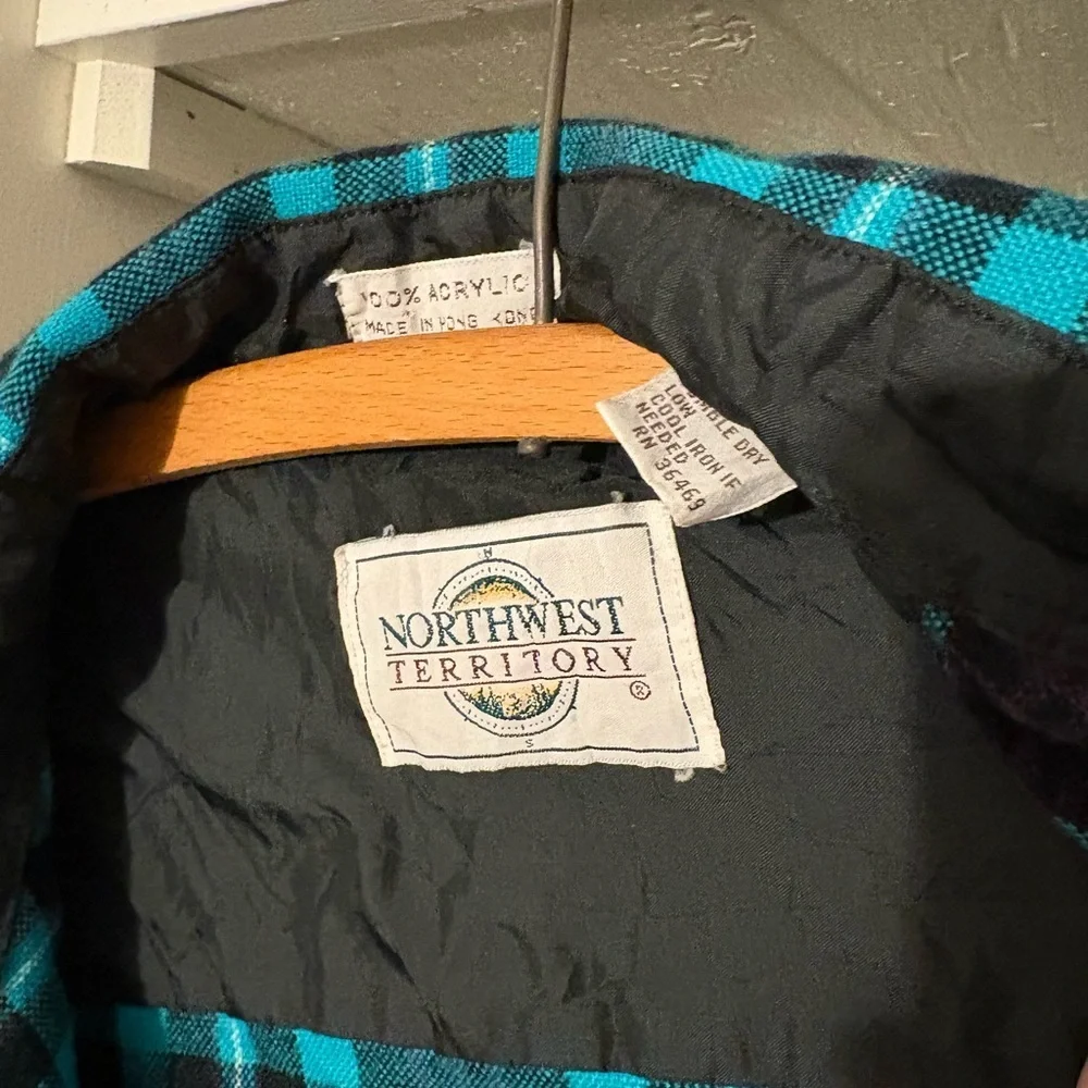 Northwest Territory Teal and Black Plaid Shirt - Picture 2 of 4